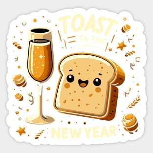 Funny toast to the new year Sticker